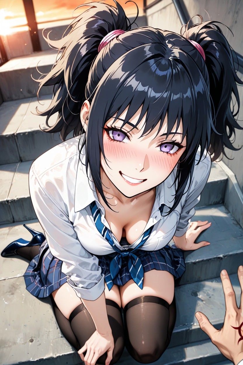 Horny, Medium Ass, Pleated Skirt Hentai AI Porn