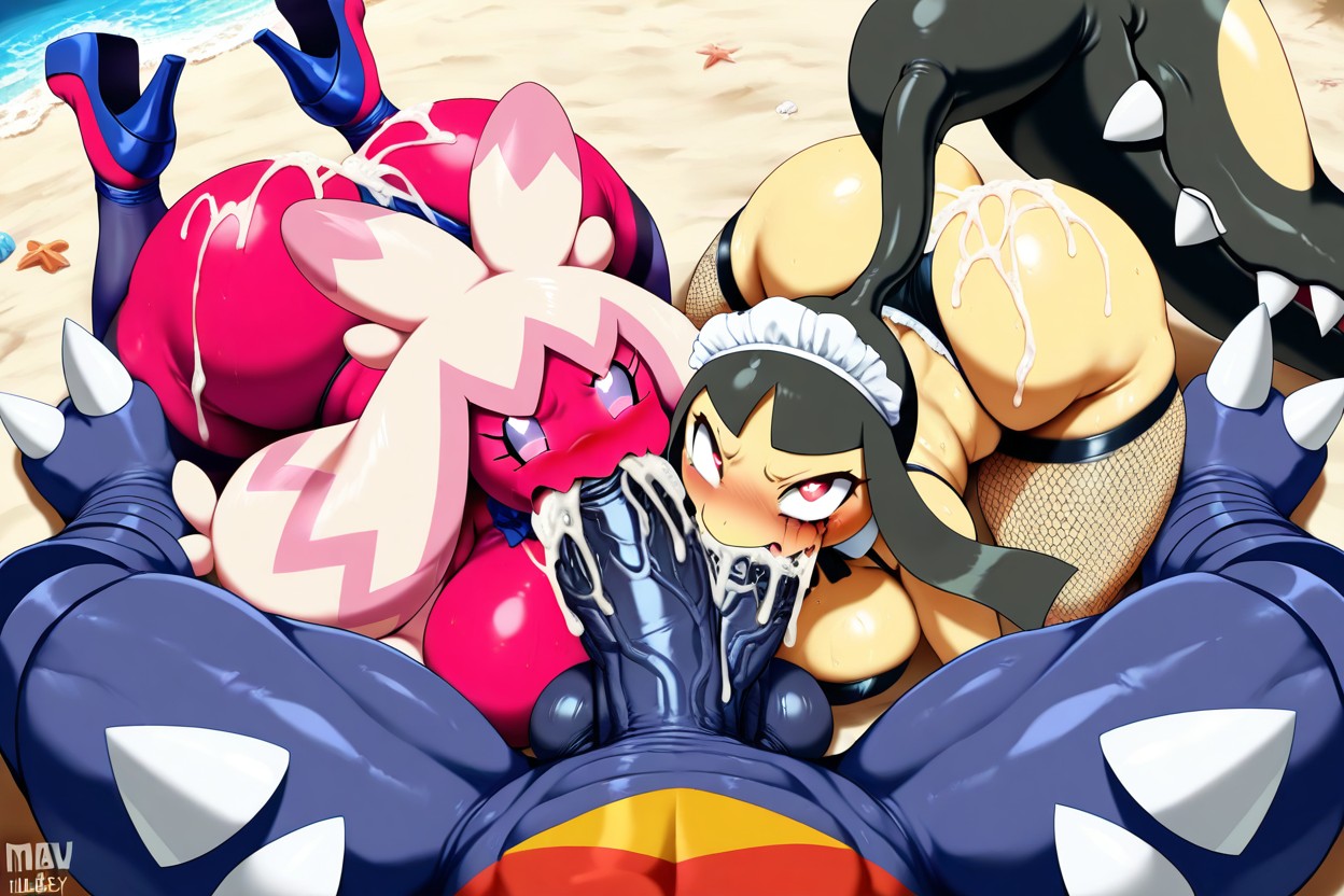 Face Fucking, Excessive Amounts Of Cum, Cum Mouth Froth Hentai AI Porn