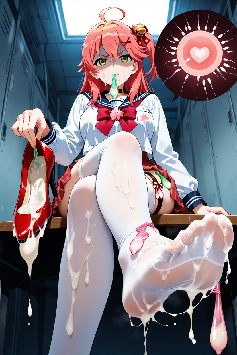 Foot Stepping Into Semen Soaked High Heels, Footjob, Cum Dump Hentai IA