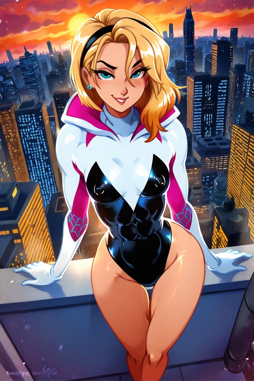 Thick Nipples, Hyper Detailed Textures, Gwen Stacy Suit Porno IA Hentai
