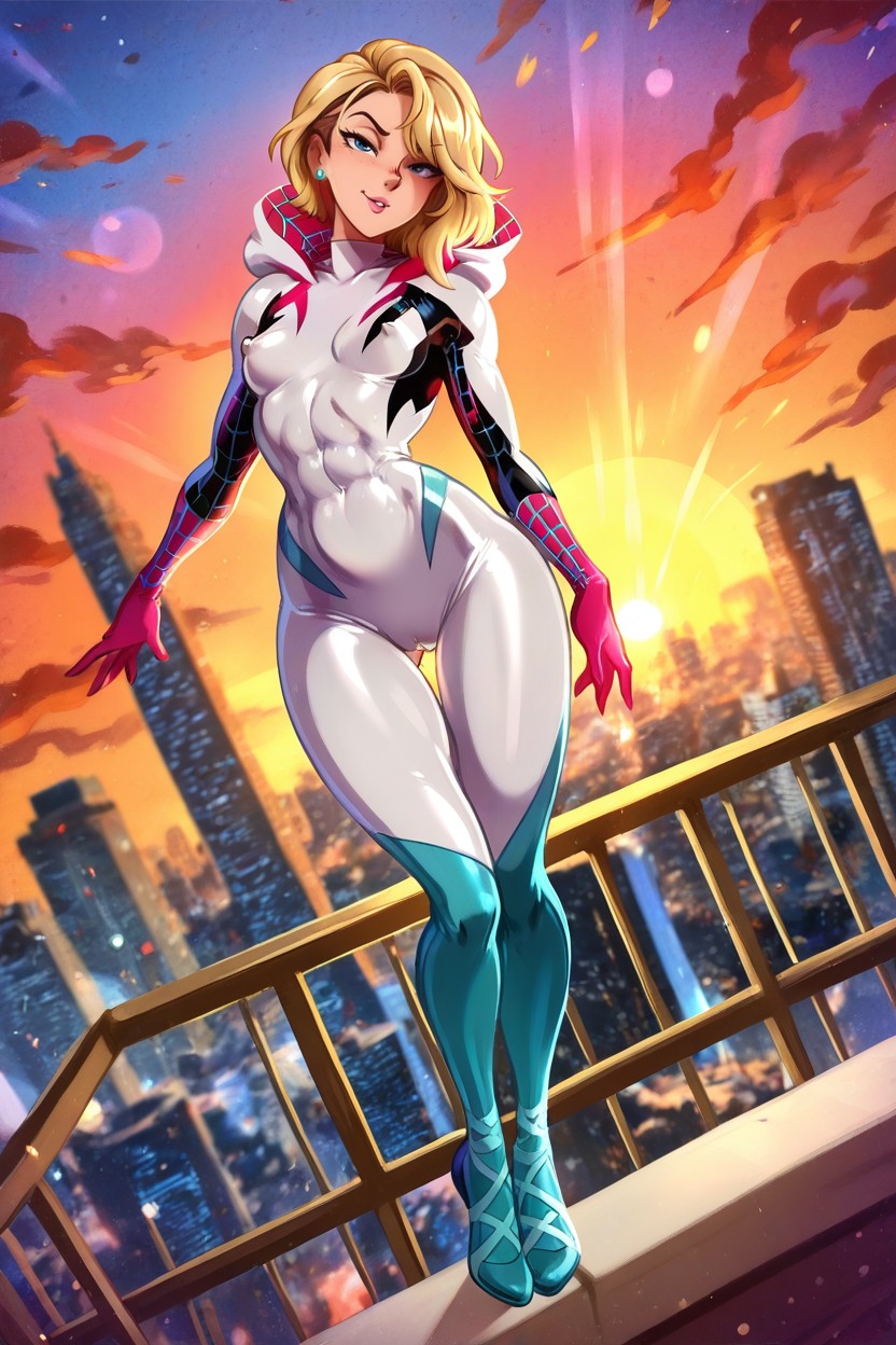 Yeux Bleus, Maigre, Perky Breasts Porno IA Hentai