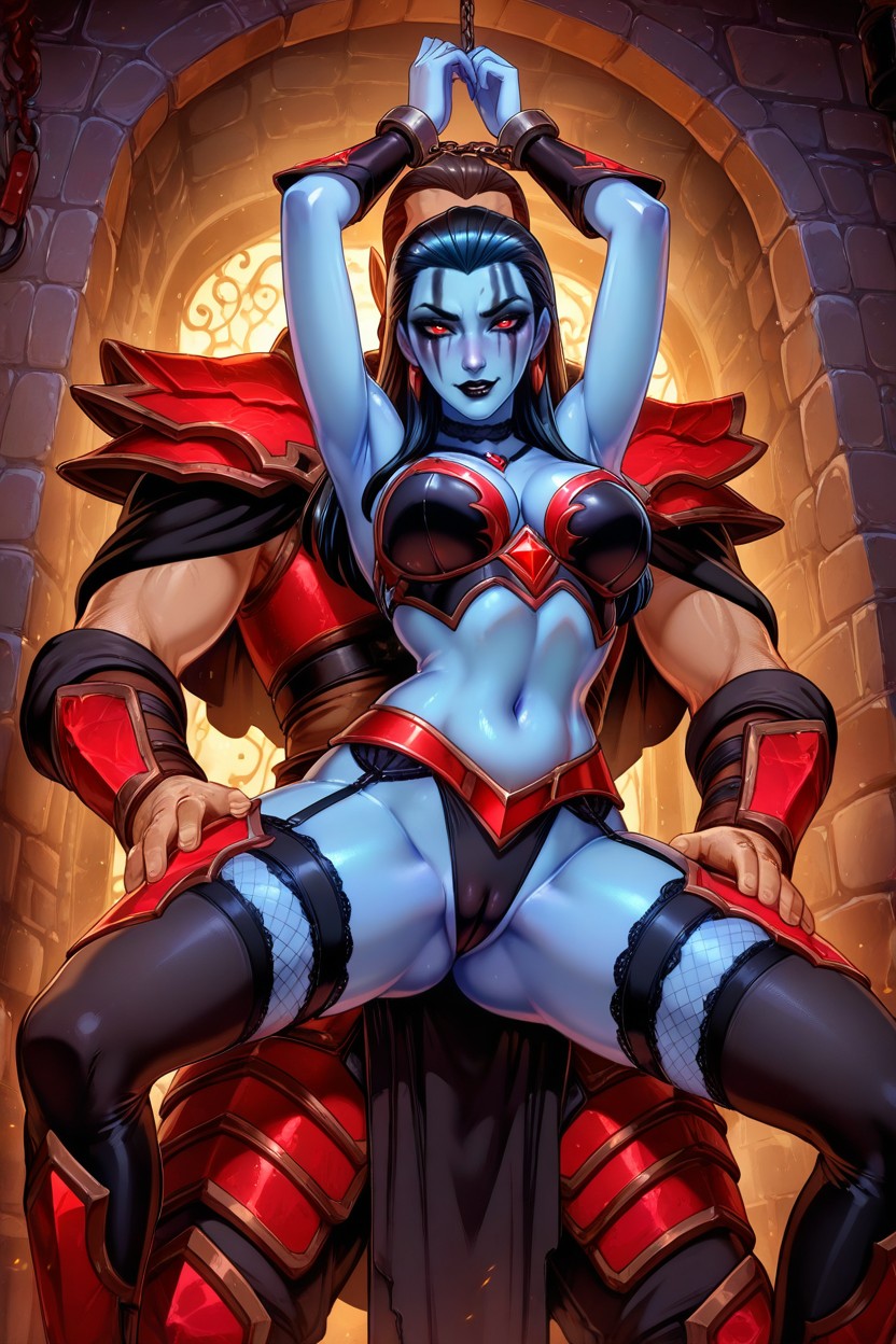 Girl, Merunyaa Art Style, Arms Over Head Hentai AI Porn