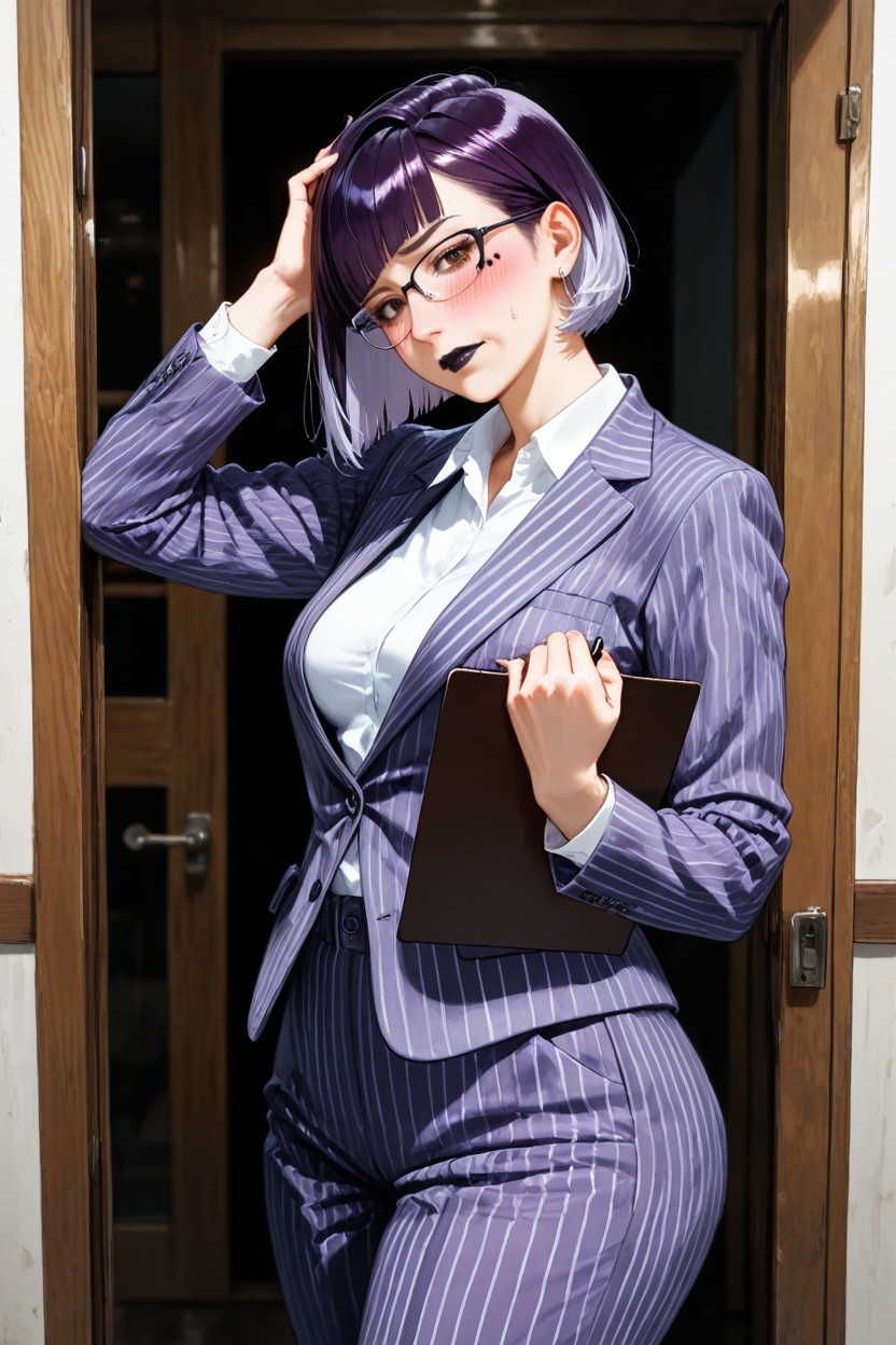 Side View, Holding A Clipboard, Neatly Ends Porno IA Hentai