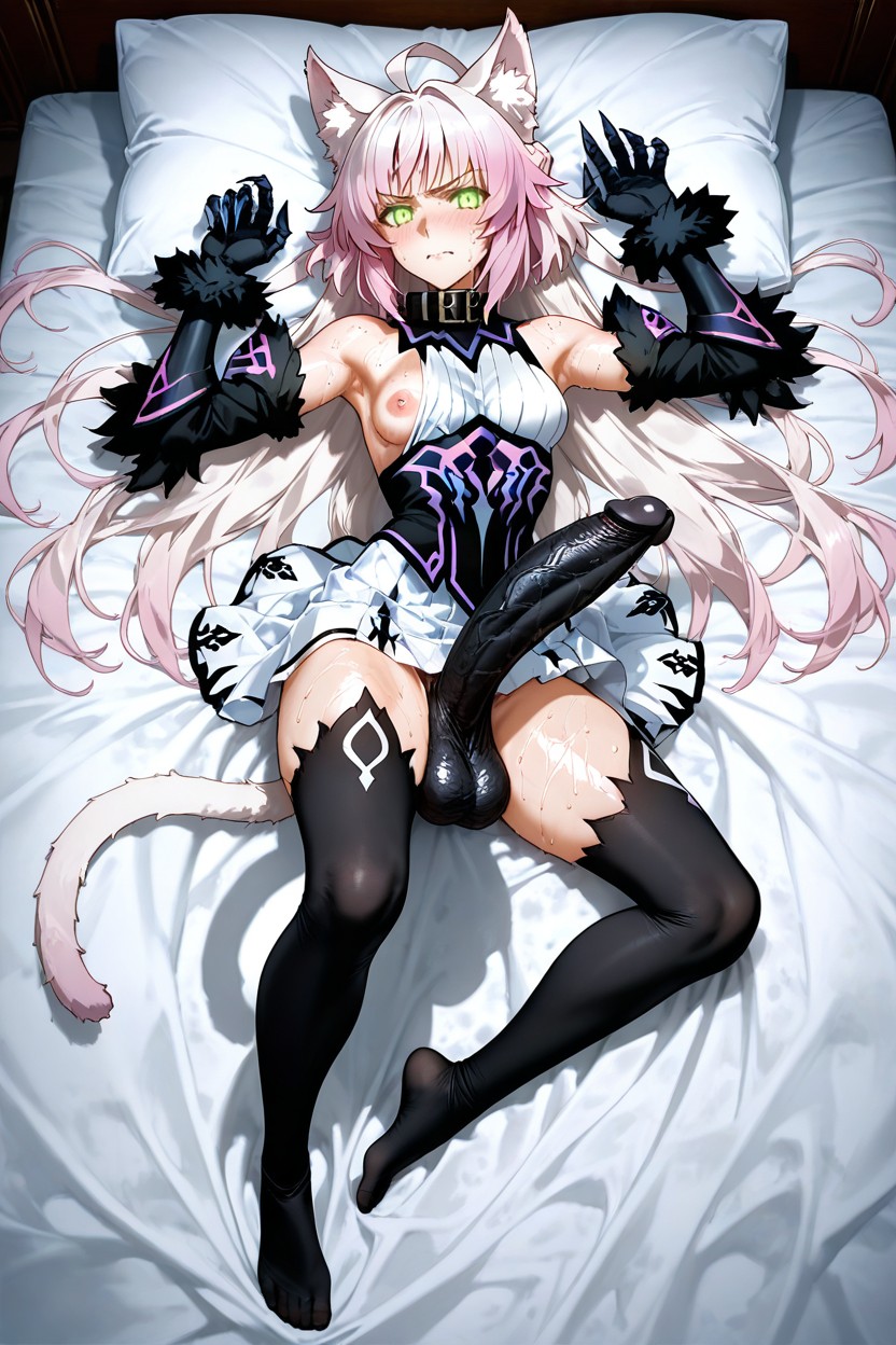 25+, And Sharp Clawed Gauntlets Paired With Full-length Black Opaque Tights, Solo Futanari Hentai AI Porn