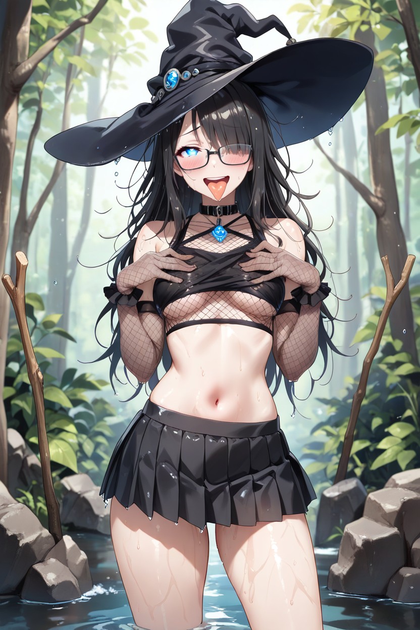 Standing, Lift Eyebrows, Skinny Hentai AI Porn