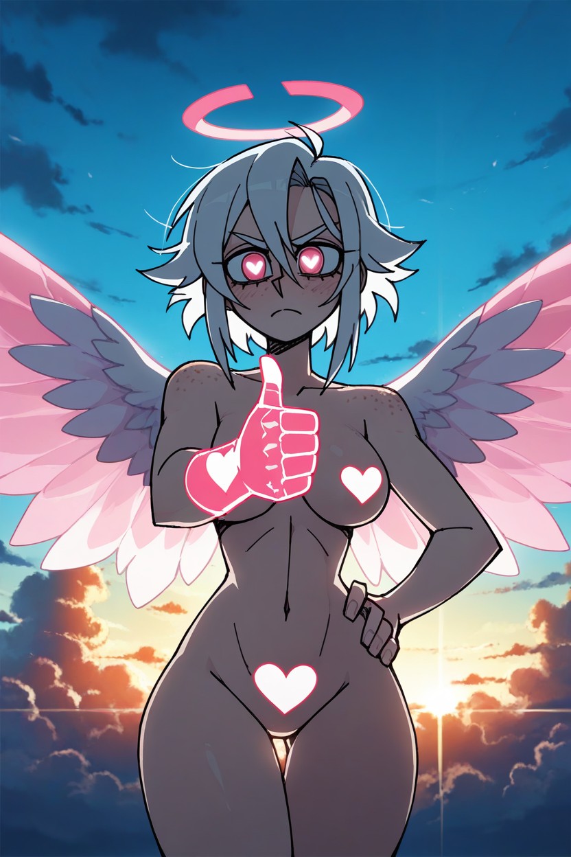 Heart Hairpin, Hand On Hip, Face Focus Hentai AI Porn
