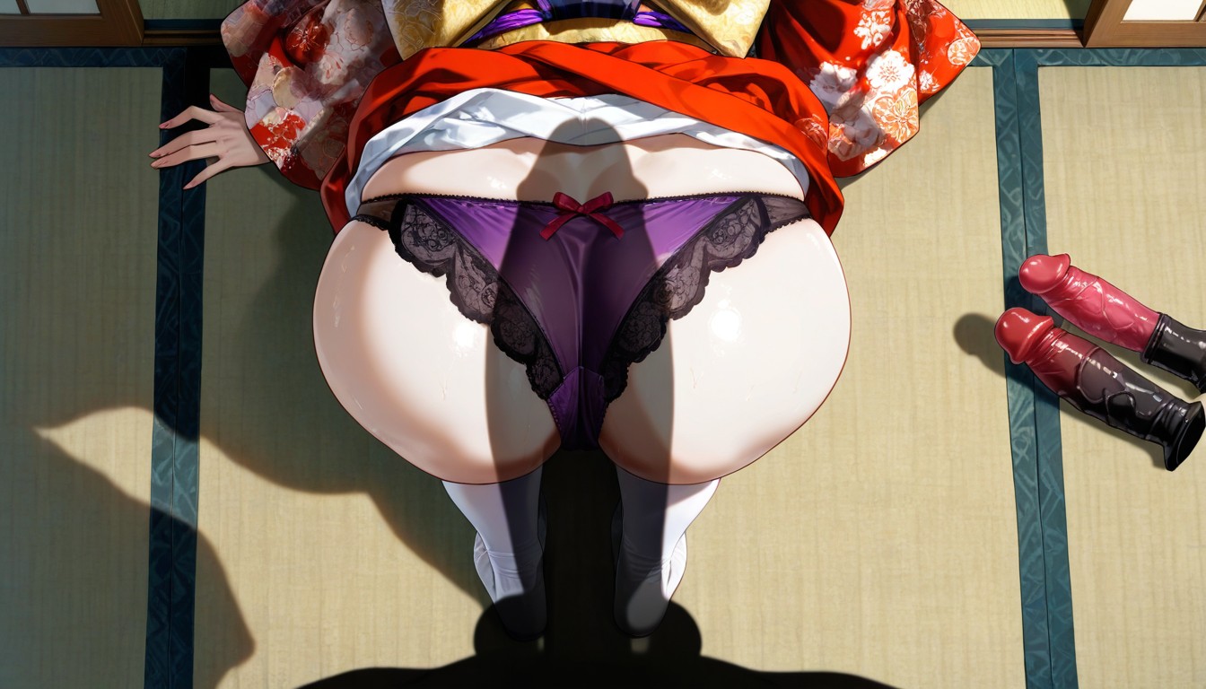 Open Clothes, Knelling, Ass Exposed Hentai AI Porn