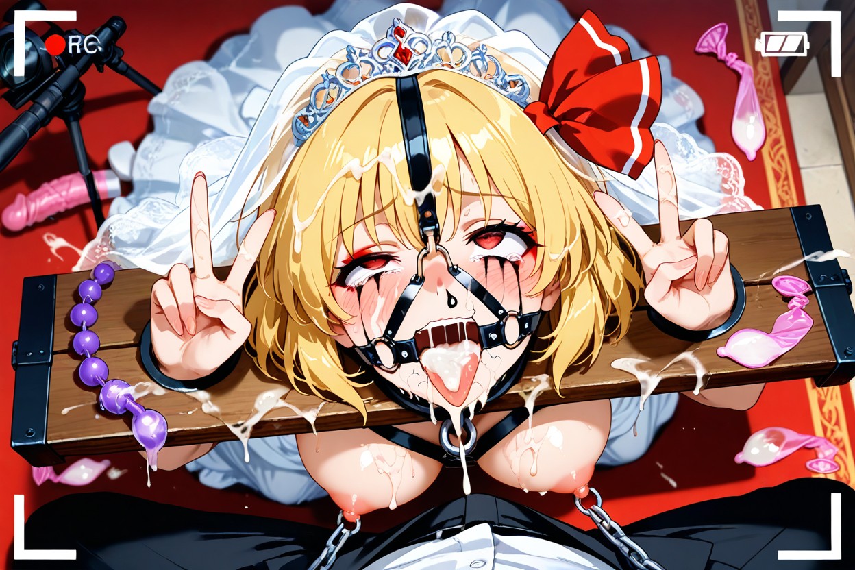 Harness Ring Gag, Excessive Cum String, Dildo Hentai AI Porn