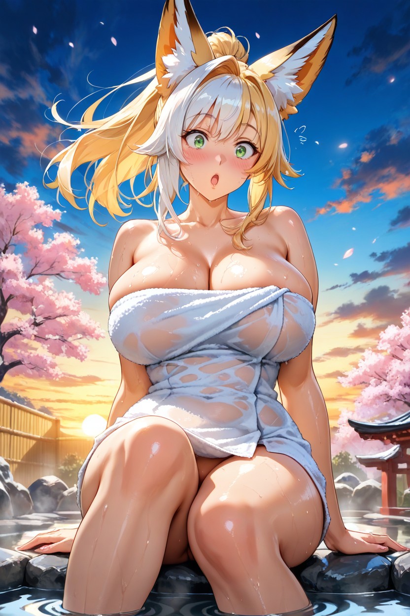 Mischievous, Blonde Hair, Sitting Hentai AI Porn