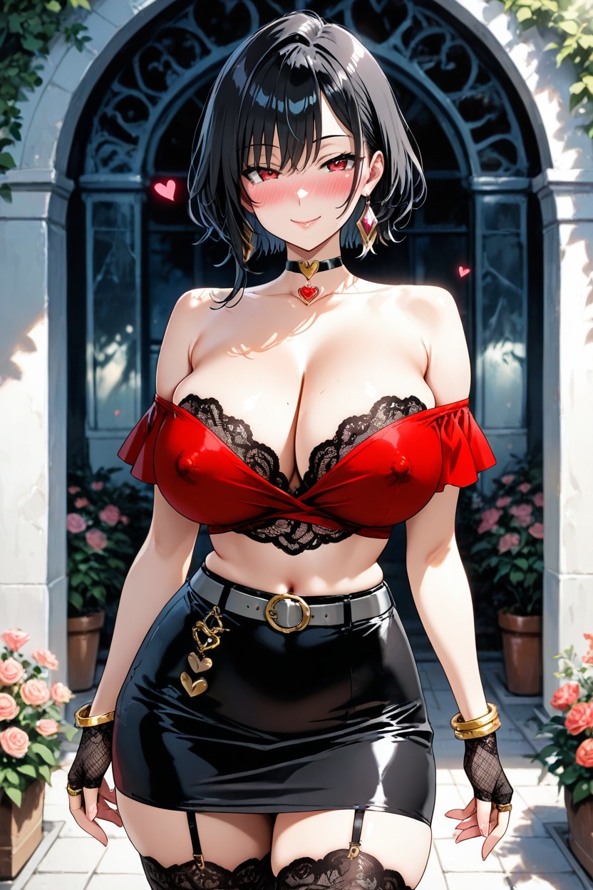 Woman In Love, Perfect Navel, Black Miniskirt Hentai AI Porn
