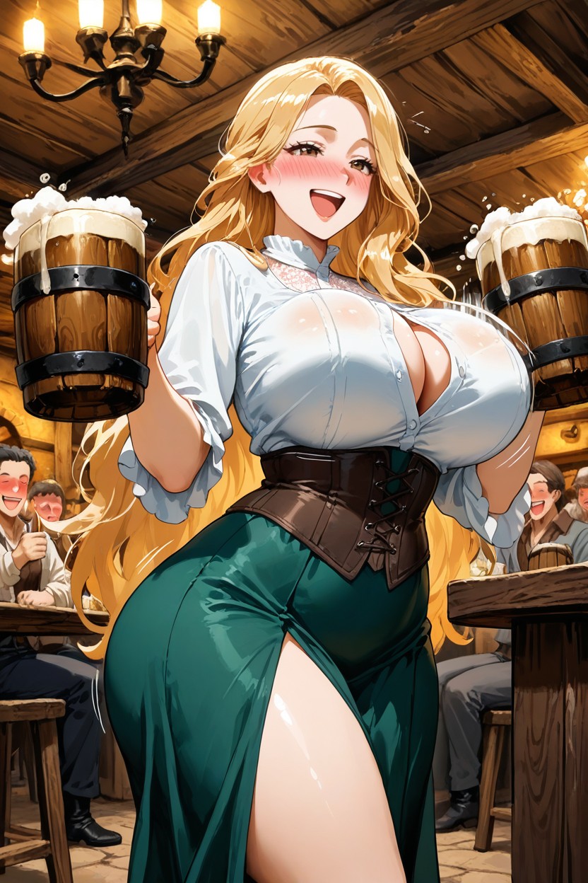Party, Extremely Large Ass, Brown Eyes Hentai AI Porn