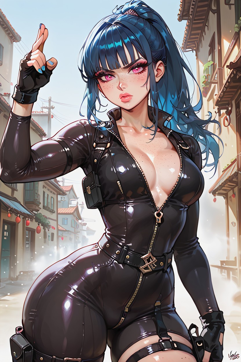 Blue Nails, Perfect Anatomy, Thick Thighs Hentai AI Porn