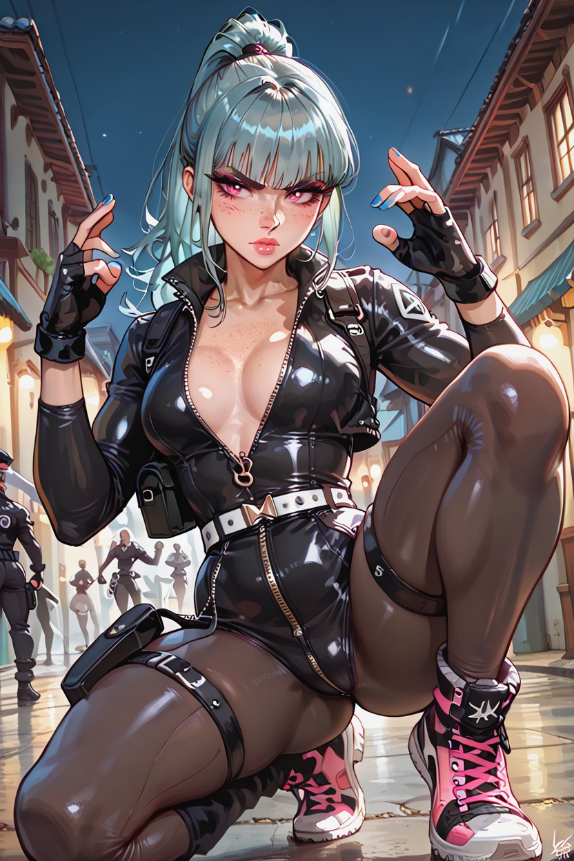 Hdr, In Fighting Poses, Long Eyelashes Hentai AI Porn