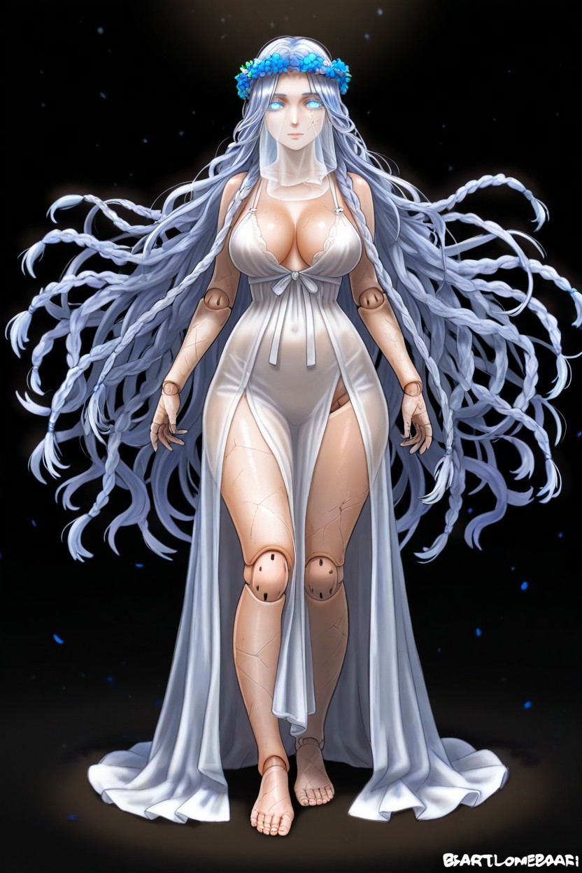 See-through Veil, Ball-joints, Medium Breast Hentai AI Porn