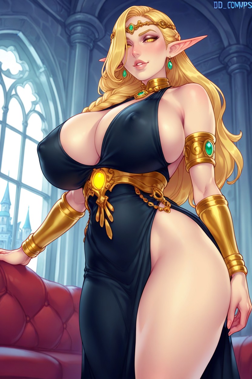 50+, Black Dress, Eyes Half Closed Hentai AI Porn