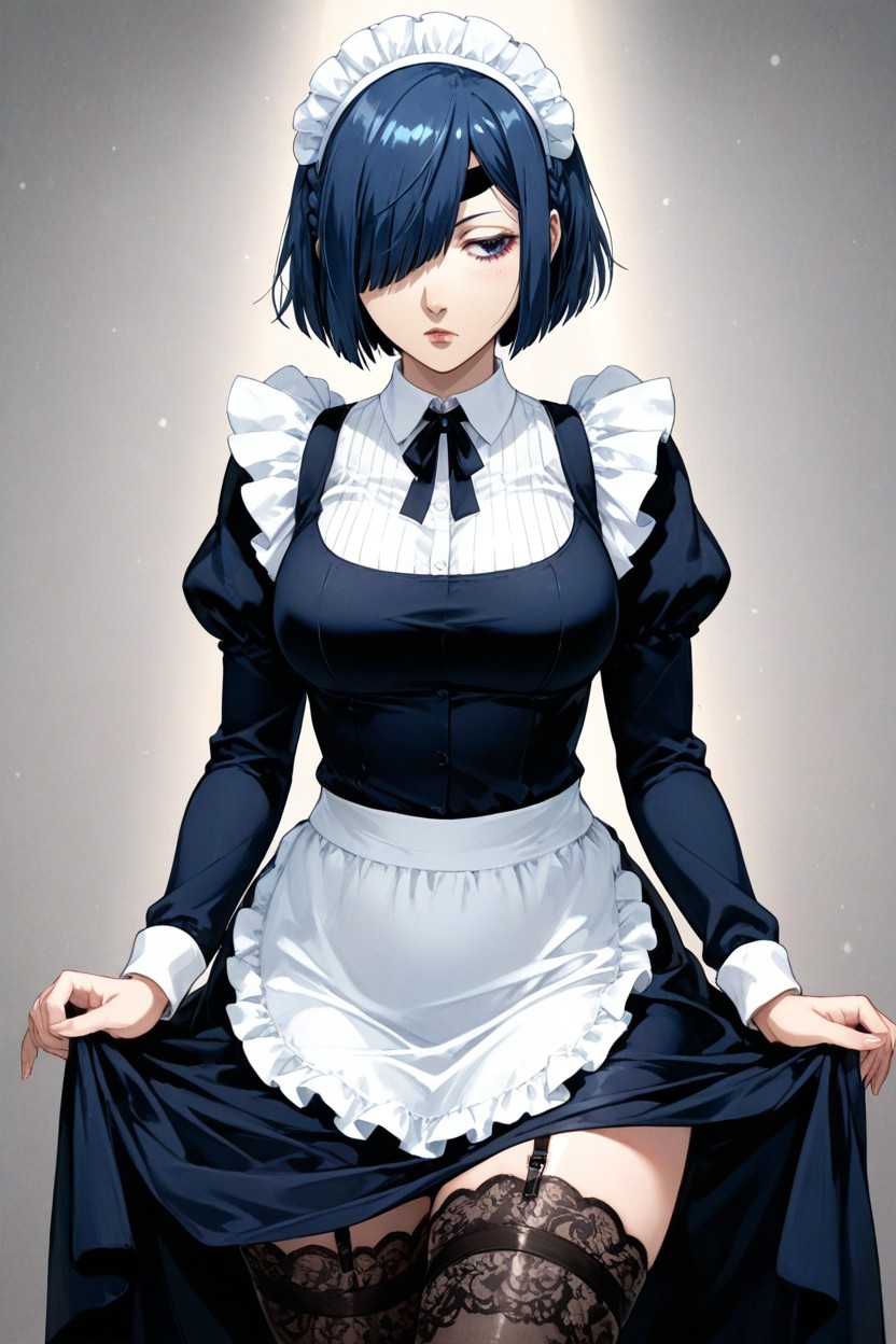 Wide Hips, Hair Over Right Eye, Medium Ass Hentai AI Porn