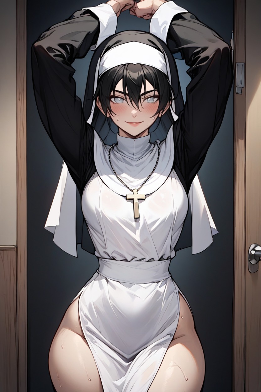 Thick Thighs, Black Background, Body In Frame Hentai IA