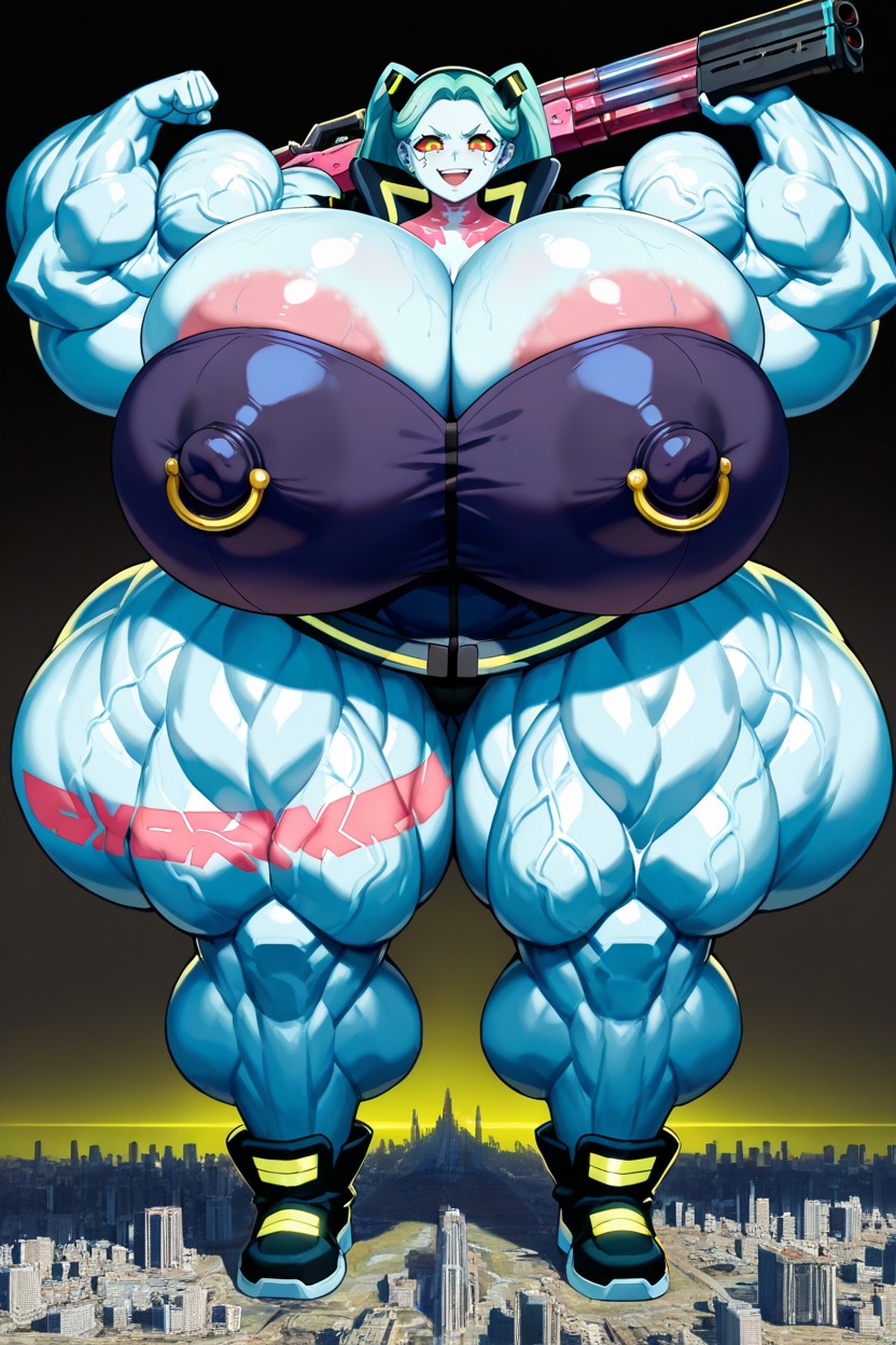 Culo De Burbuja, Gigantic Huge Hyper Muscles Hyper Colossal Giantess, Flexing Hentai IA