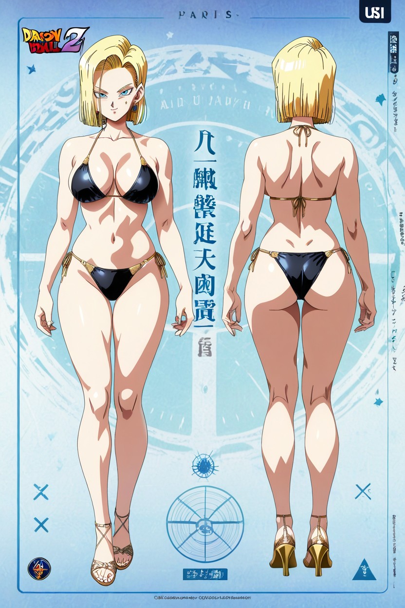 Front And Back Turnaround Reference, Sleek Athletic Figure, Calm Confident Expression Hentai AI Porn