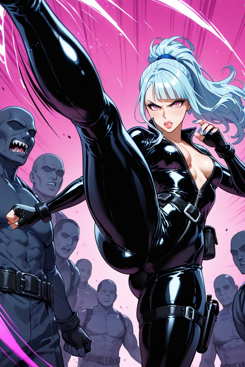 Perfect Body, Light Blue Hair, Long Eyelashes Porno IA Hentai