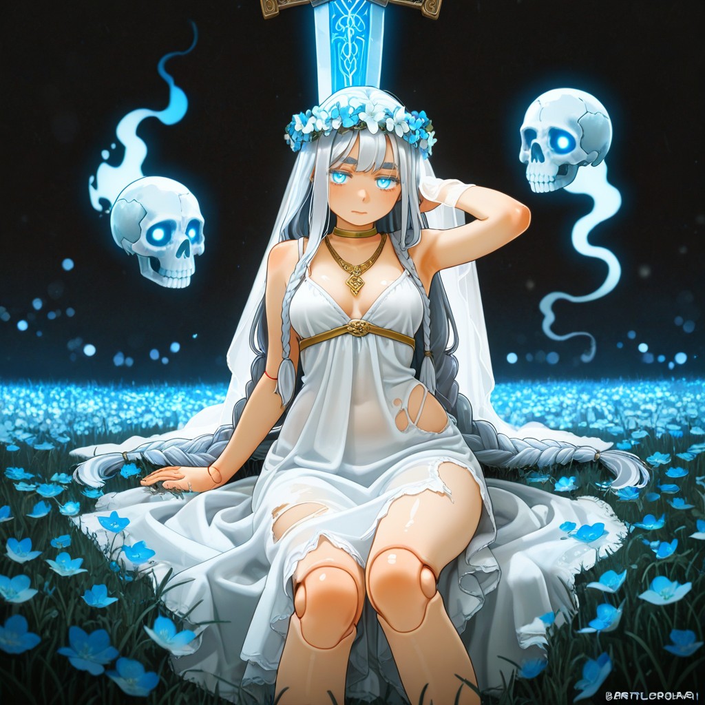 Moonlight, Ropa Rasgada, Shiny Skin Hentai IA