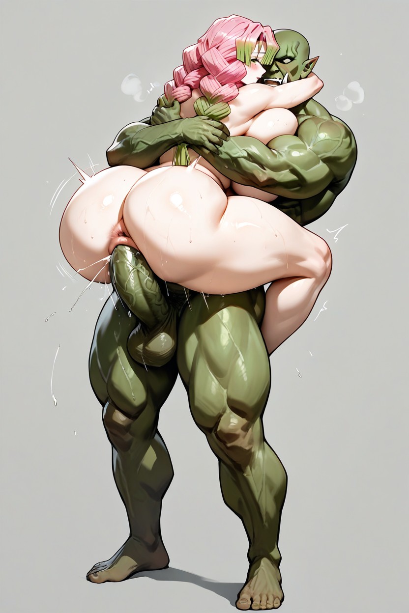 Impossible Bend Legs Back, Hyper Giant Breasts, Gigantic Oversized Colossal Breasts Hentai AI Porn