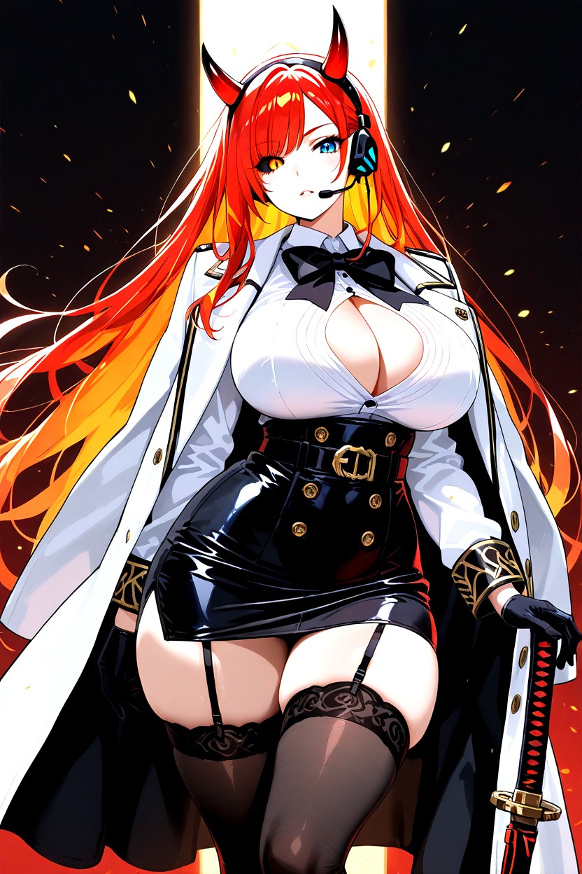 Skirt, No Glowing Horns, Standing Pose Hentai AI Porn