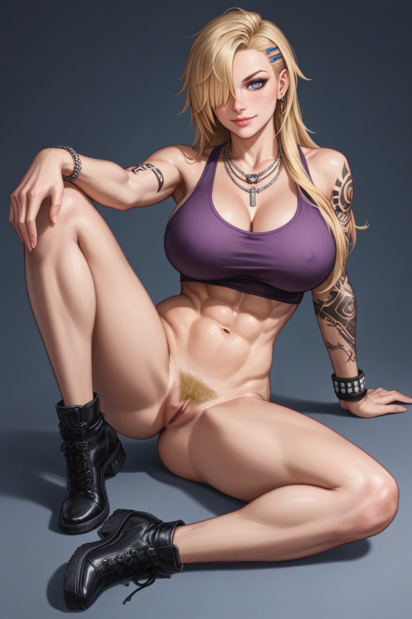 Stomach Shown, Spread Legs, Naked Hentai IA