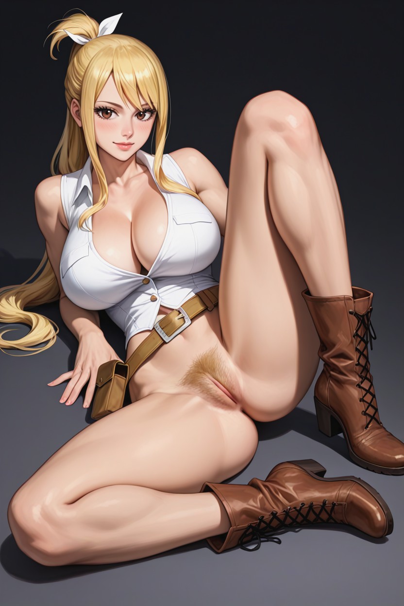 Sitting Down, Lying On Side, One Leg Up Hentai AI Porn