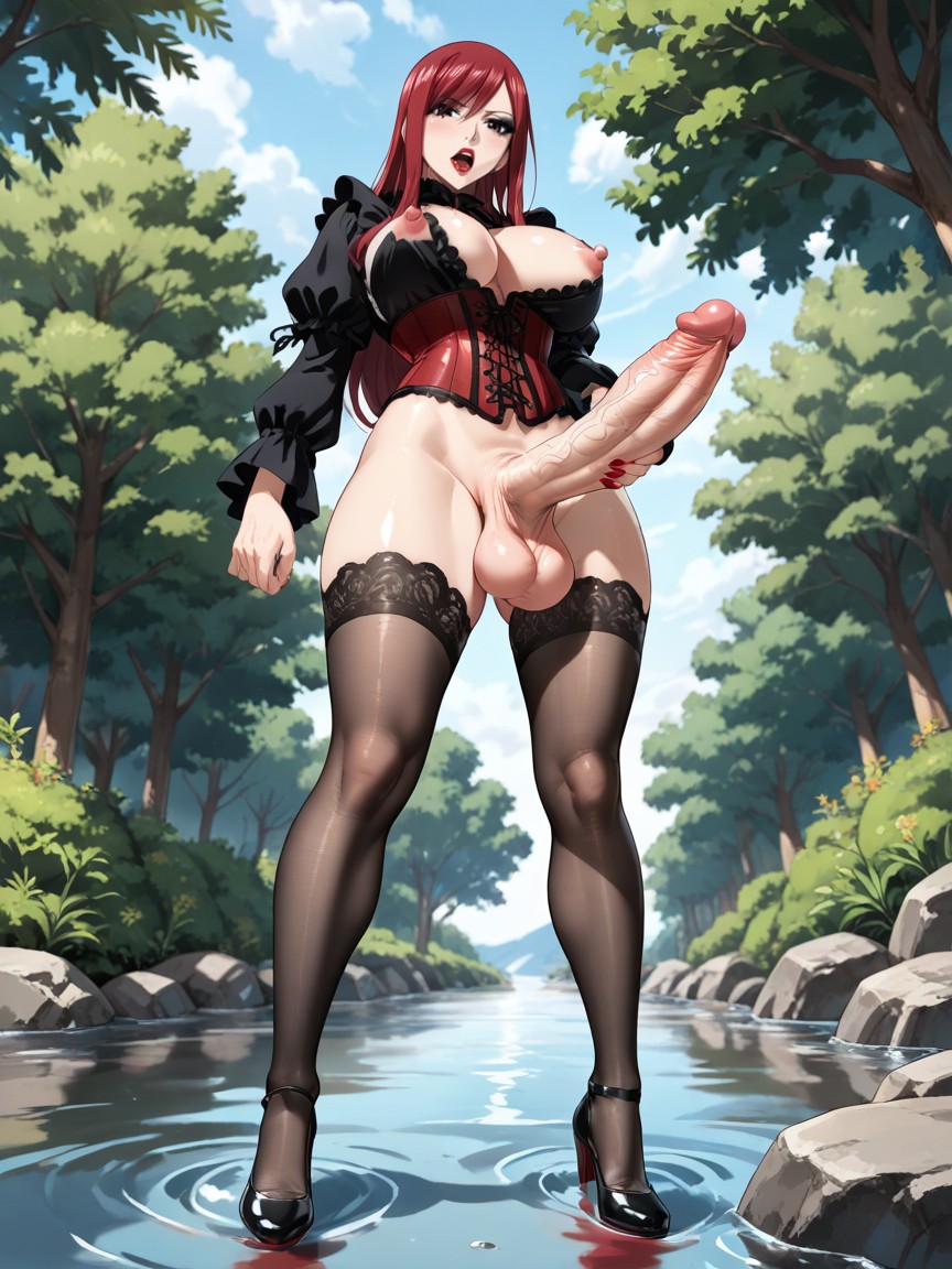 Futanari, Eyes Fully Open, Standing Hentai AI Porn