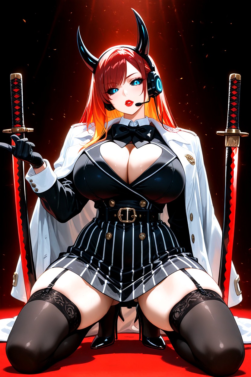 Black Gloves, Looking At Viewer, Extremely Curvy Figure Hentai AI Porn