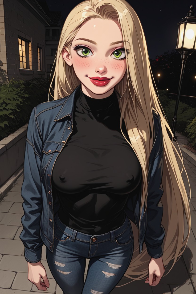 Blushing, Skinnyleg, Light-brown Skin Hentai AI Porn