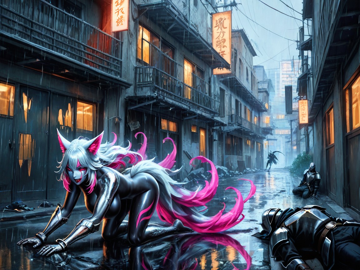Assorted Colors Of Hair, Naked Demons, Glistening Silver Armor Hentai AI Porn