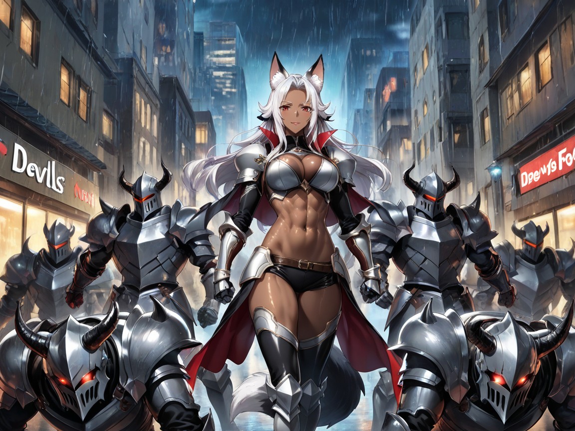 Only Demons Have Horns, Only Devil Tails On Demons, Only Knight With Fox Ears Hentai IA