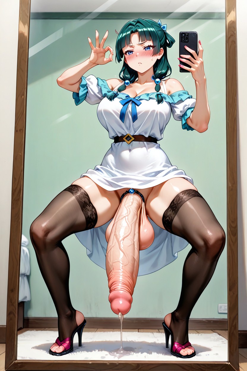 25+, The Dress Completely Covers The Penis, The Dress Hid His Bulging Penis Hentai AI Porn