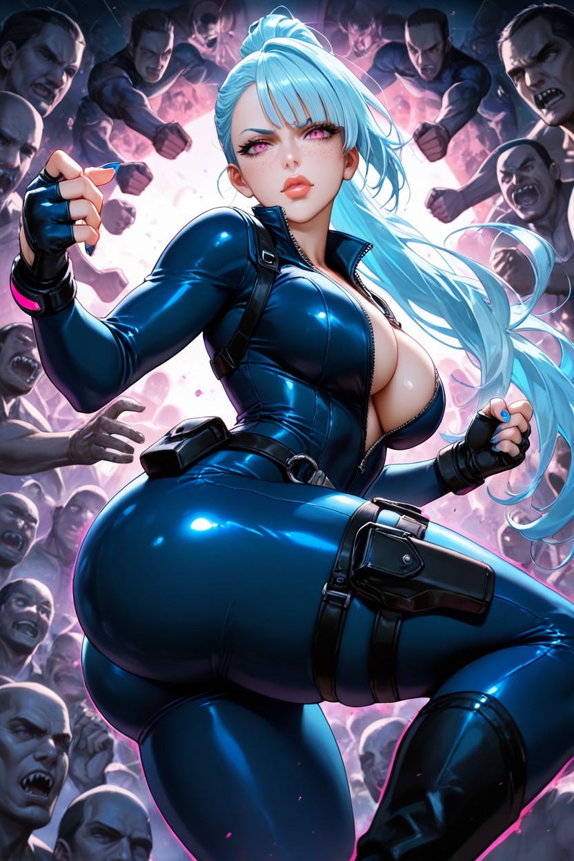 Thick Black Outline, Detailed, Lip Gloss Hentai AI Porn