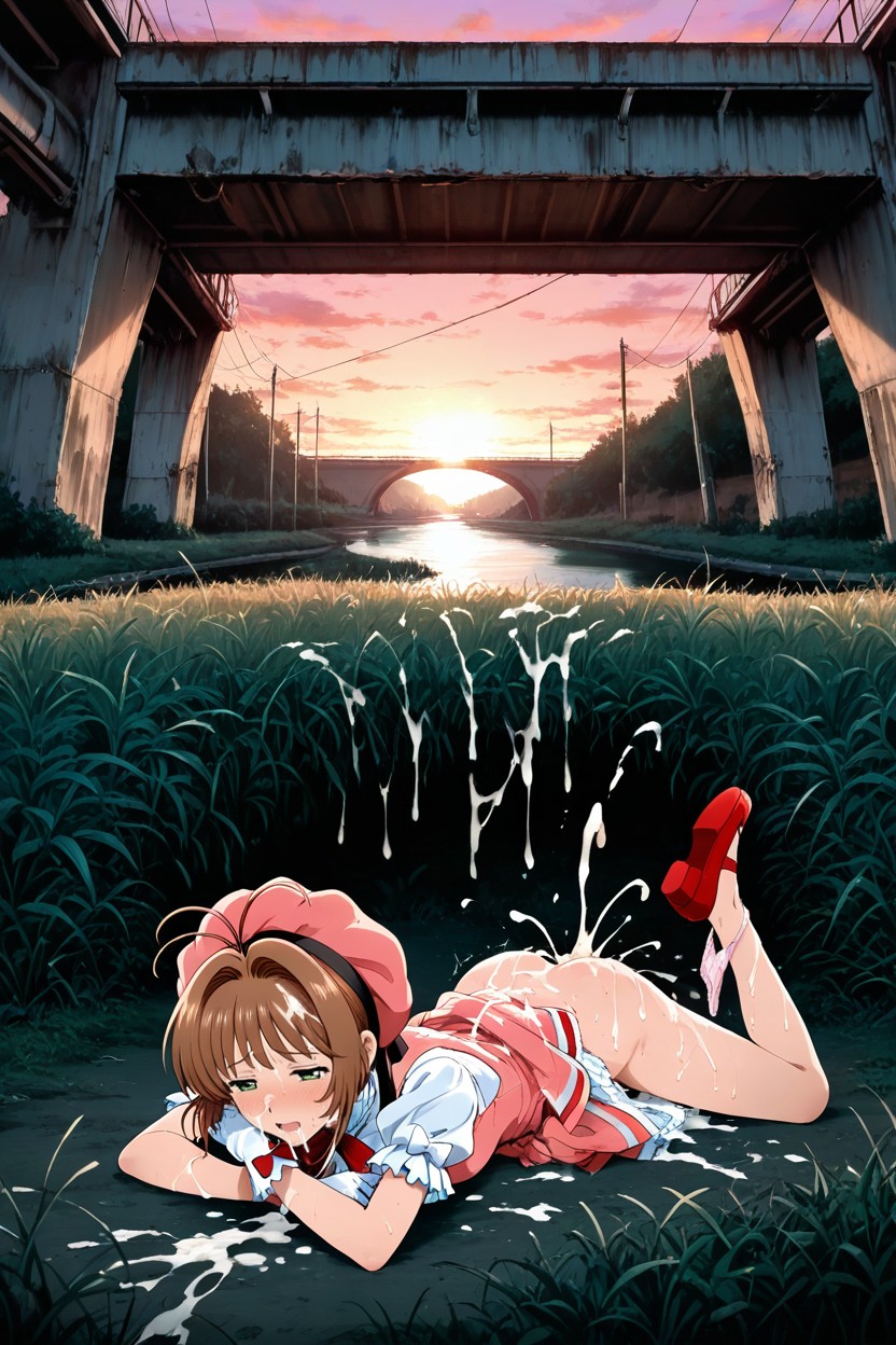 Messy Clothes, Lying On Stomach, Cum On Face Porno IA Hentai