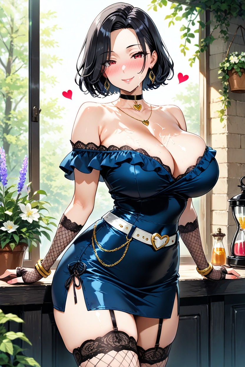 Perfect Eyes, Gold Accessories, Lace Stockings Hentai AI Porn