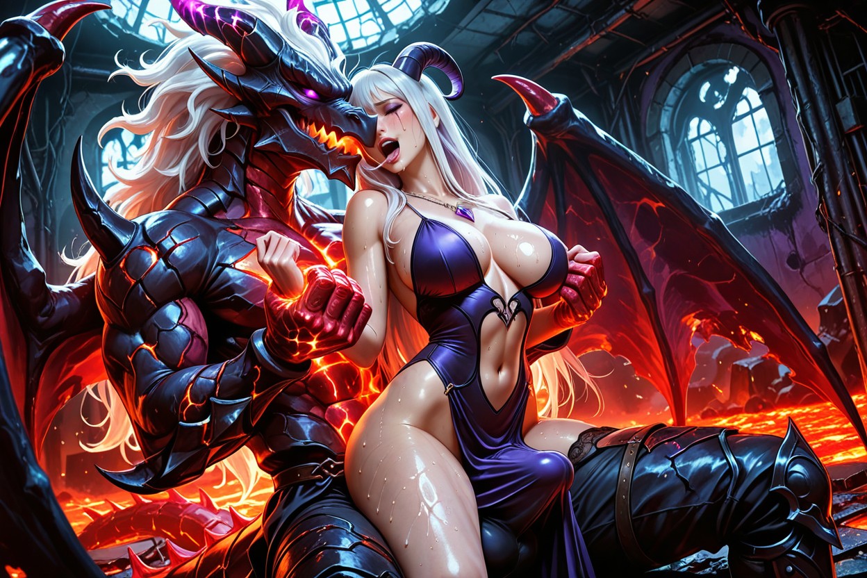 Demon Queen, Abandoned Building, Beautiful Woman Hentai AI Porn