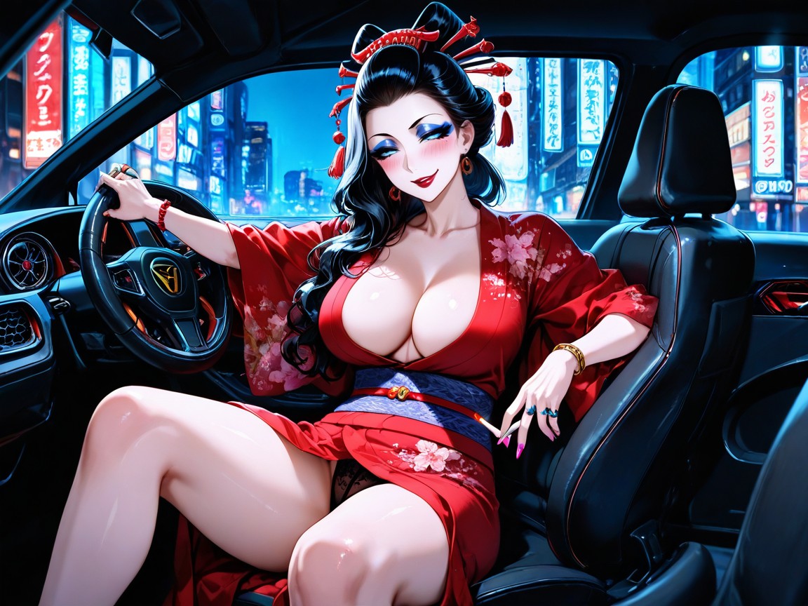 Bracelets, Smug Expression, Geisha Makeup Hentai AI Porn