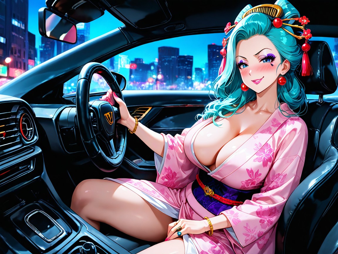 A Fantasy Atmosphere, Pink Nails, Her Legs Spread Hentai AI Porn