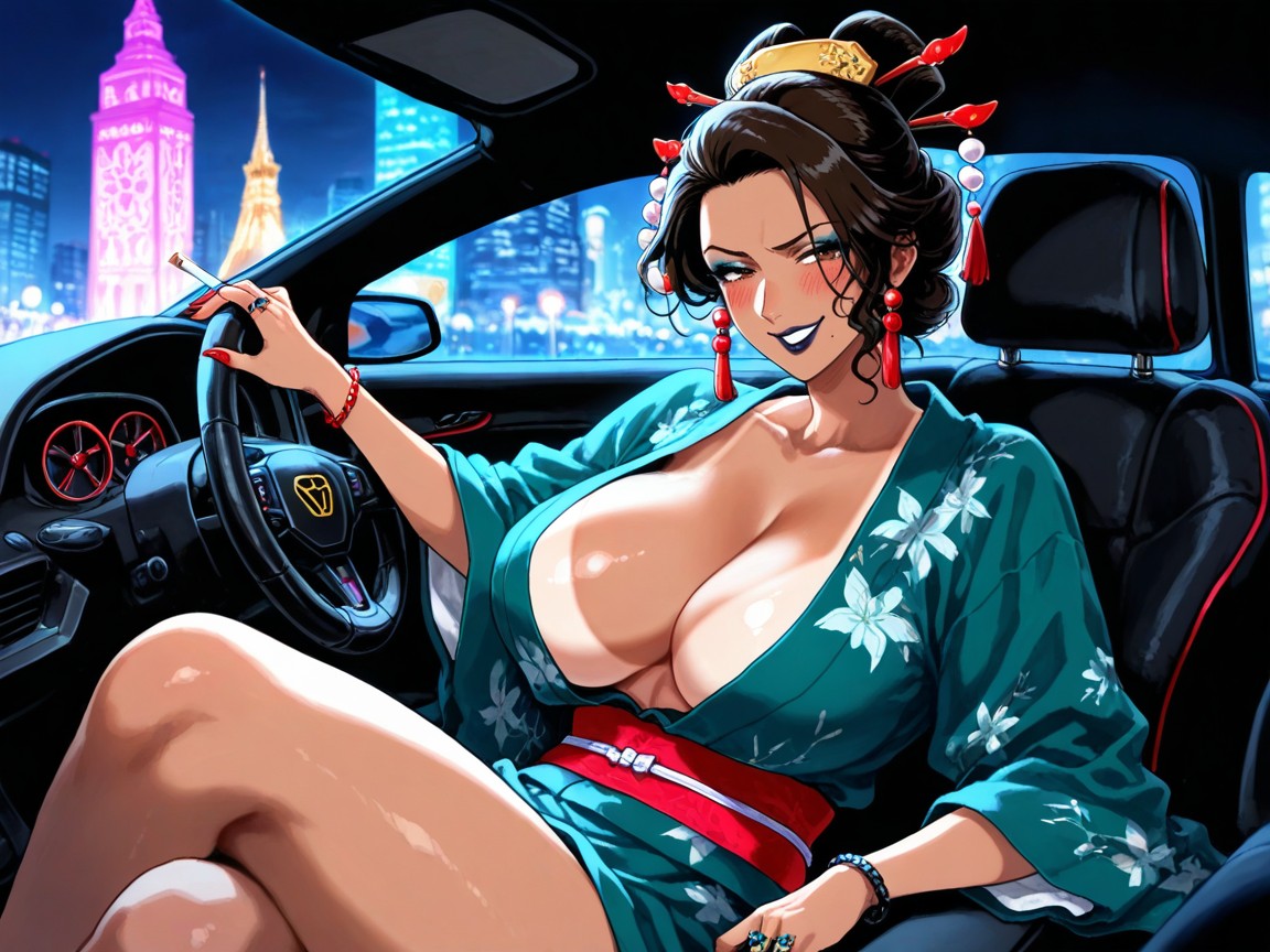 Geisha Makeup, A Fantasy Atmosphere, Ultra Detailed Hentai AI Porn