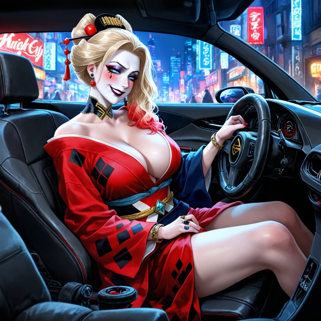 Smoking A Cigarette, Large Breast, Harley Quinn Hentai AI Porn