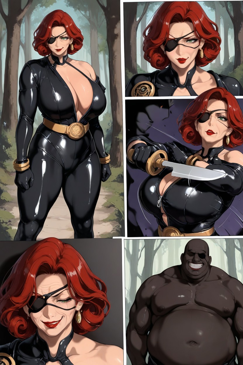 Red Flashy Lips, Evil Smile, Multiple Views Hentai AI Porn