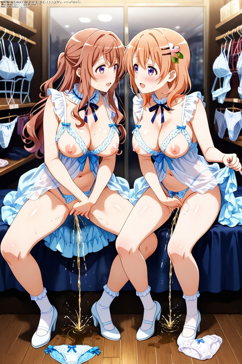 Pussy Juice Trail, Lingerie Shop, Crotchless Hentai AI Porn