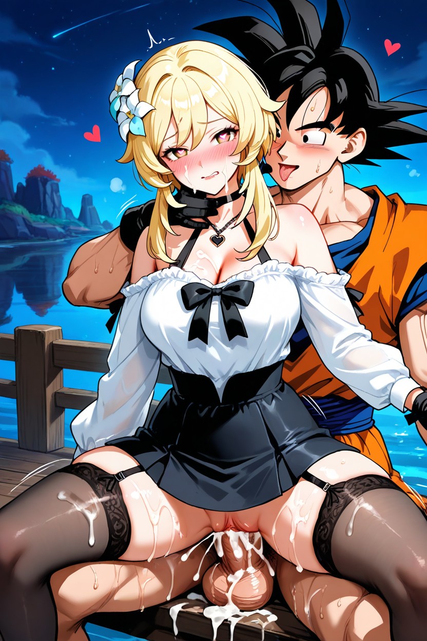 Hair Accessories, Vaginal Sex, Goku Has A Huge Hyper Gigantic Massive Veiny Penis Hentai AI Porn
