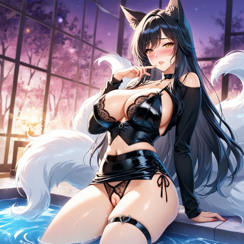 Hot Tub, Detailed Face, Backward Hentai AI Porn