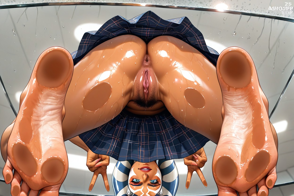 闪亮的皮肤, Squatting, Sweat AI黄漫