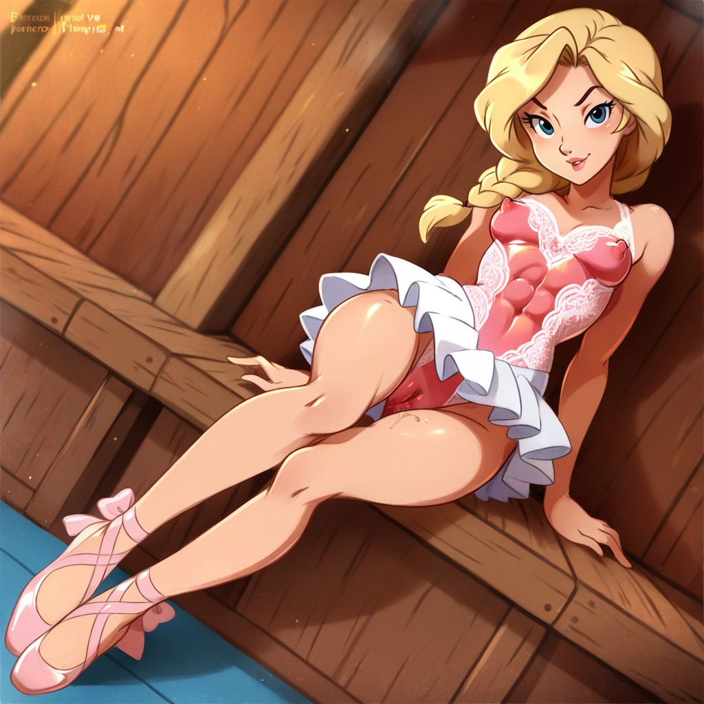 Solo, Simple Warehouse Background, Pink Lips Hentai AI Porn