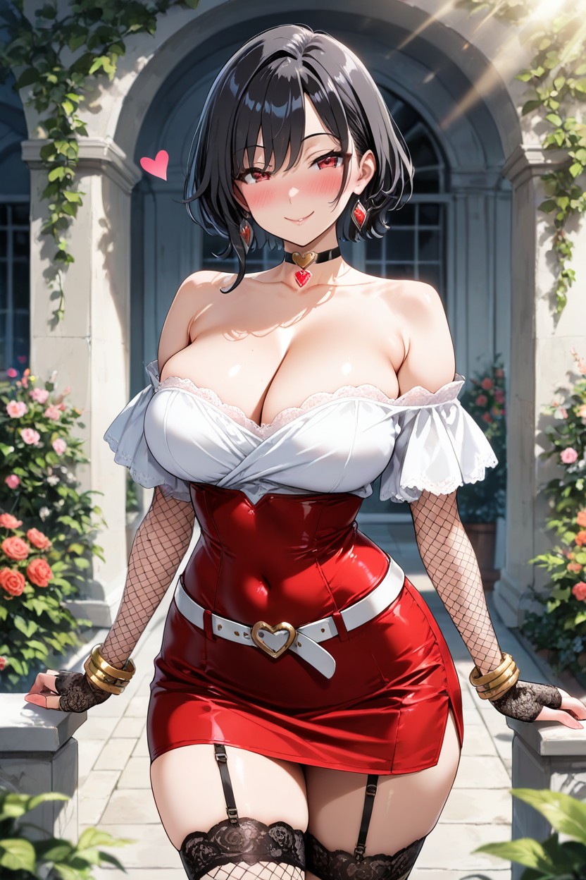 Hearts In The Air, Curved Waist, Looking At The Viewer Hentai AI Porn